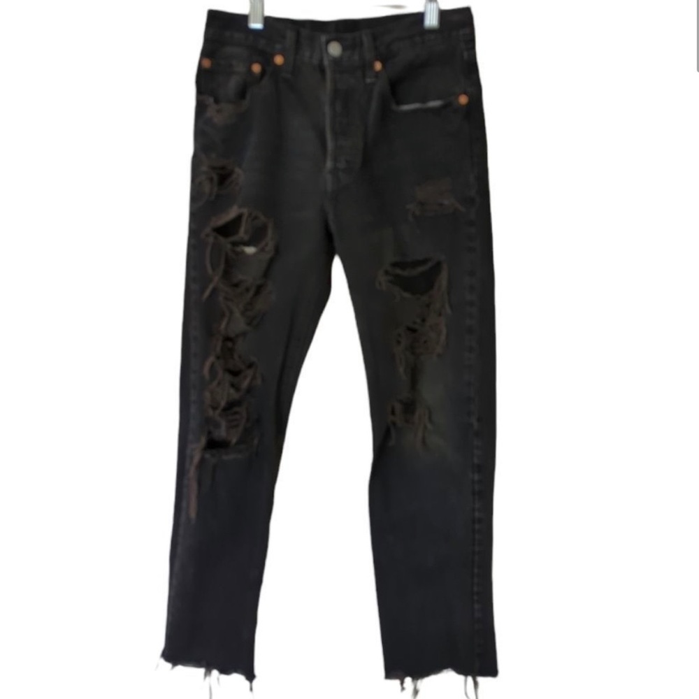 Levi's 501 Shredded Distressed Butt Slit Jeans